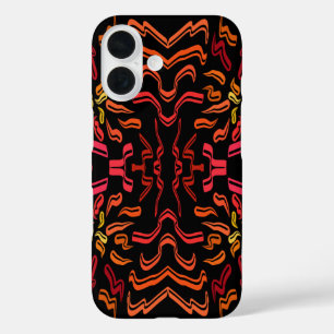 Shades Of Orange Red Yellow Ribbon Art Design iPhone 16 Case