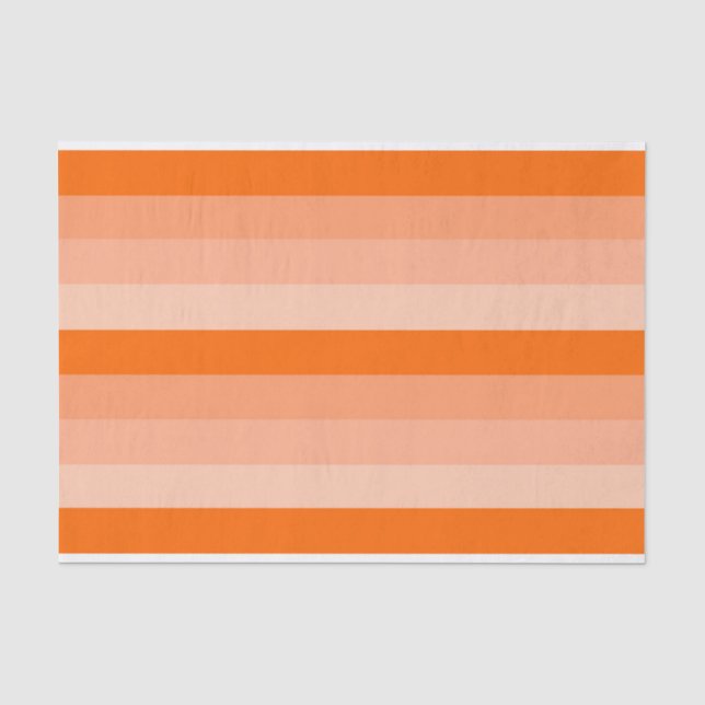 Shades of Orange Stripes Tissue Paper (Front)