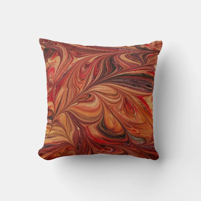 Shades of Orange Swirls Cushion (Front)