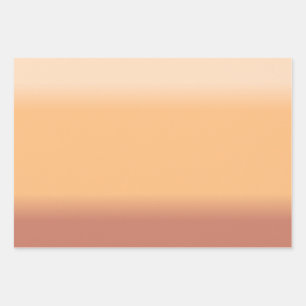 Shades of Peach Gradient Wrapping Paper Sheet