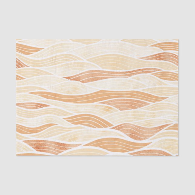 SHADES OF PEACH WAVE PATTERNS TISSUE PAPER (Front)