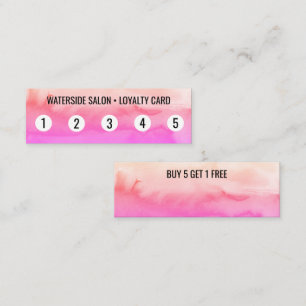 Shades of Pink Abstract Watercolor 5  Loyalty Card