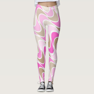 Shades of Pink & Brown in Flattering Design Leggings