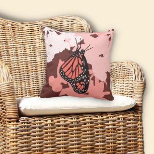 Shades Of Pink Butterfly - Throw Pillow