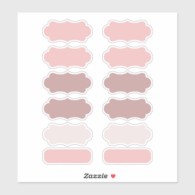 Shades of Pink Create Your Own Vinyl Labels (Sheet)