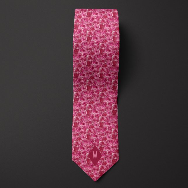 Shades of Pink Cubism Roses Tie (Creator Uploaded)
