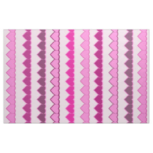 Shades of Pink Heart Rows Fabric