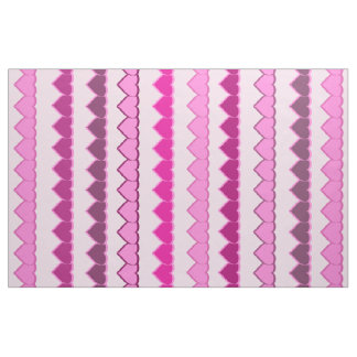 Shades of Pink Heart Rows Fabric