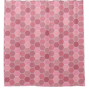 Shades of Pink Honeycomb Pattern Shower Curtain