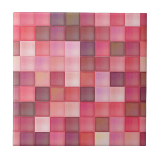 Shades of Pink Mosaic Tiled Pattern Tile
