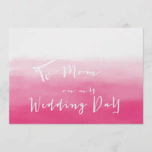 Shades of Pink Ombre - To Mum on My Wedding Day Card