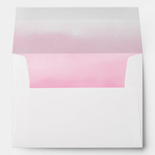 Shades of Pink Ombre Watercolor Lined Envelope