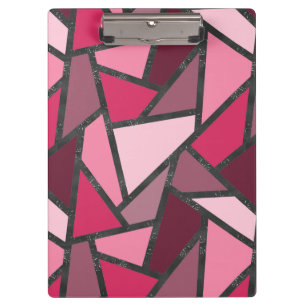 Shades of pink stained glass pattern clipboard