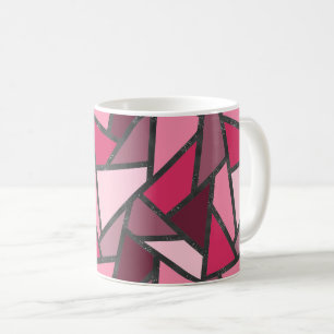 Shades of pink stained glass pattern coffee mug