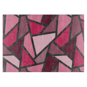 Shades of pink stained glass pattern cutting board