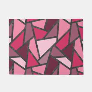 Shades of pink stained glass pattern doormat