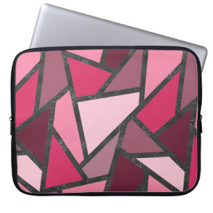 Shades of pink stained glass pattern laptop sleeve
