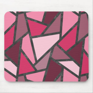 Shades of pink stained glass pattern mouse mat