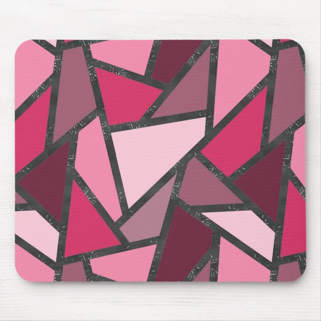 Shades of pink stained glass pattern mouse mat (Front)