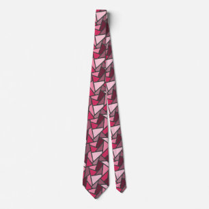 Shades of pink stained glass pattern tie