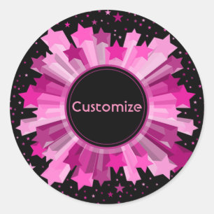 Shades Of Pink Starburst Stickers