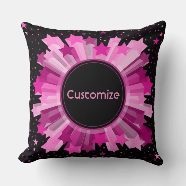 Shades Of Pink Starburst Throw Pillow (Front)
