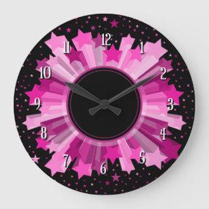 Shades Of Pink Starburst Wall Clock