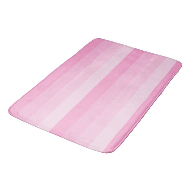 Shades of Pink Stripes Bath Mat (Angled)