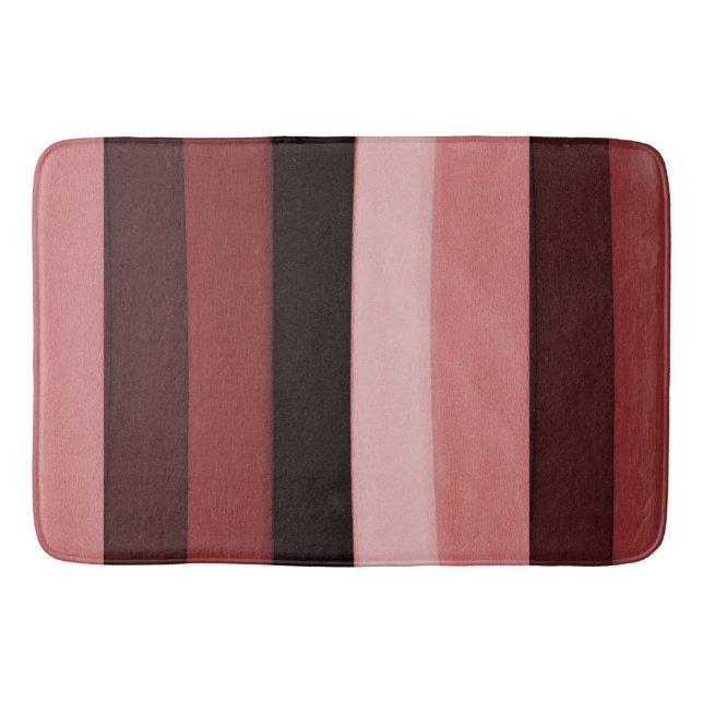 Shades of Pink Stripes Bath Mat (Front)