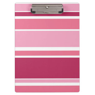 Shades of pink stripes clipboard