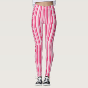 Shades of Pink Stripes Leggings