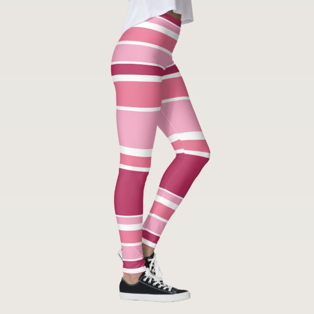 Shades of pink stripes leggings (Right)