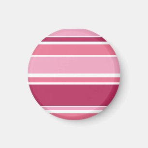 Shades of pink stripes magnet