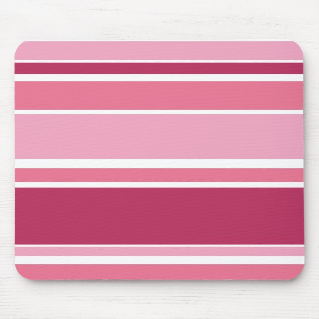 Shades of pink stripes mouse mat (Front)