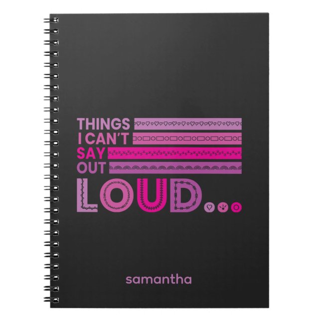 Shades of Pink Things I Can't Say Out Loud Journal (Front)