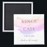 Shades of Pink Watercolor Splash Wedding Magnet<br><div class="desc">Personalize this bright and playful shades of pink watercolor splash themed wedding magnet. Perfect give away gifts for your guests on your wedding.</div>