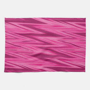 Shades of Pink Zigzag Pattern Tea Towel