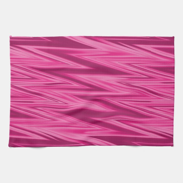 Shades of Pink Zigzag Pattern Tea Towel (Horizontal)