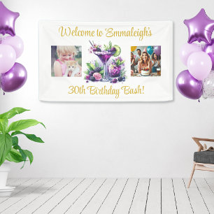Shades of Purple: A Blue-Violet Birthday Bash Banner