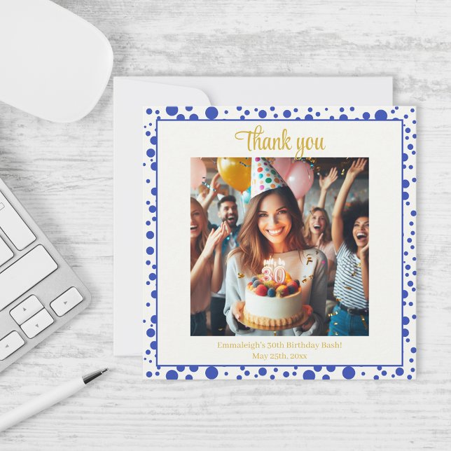 Shades of Purple: A Blue-Violet Birthday Bash Thank You Card (Creator Uploaded)