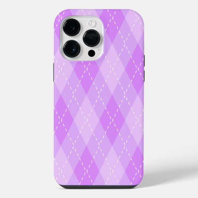 SHADES OF PURPLE ARGYLE DIAMOND PATTERNS iPhone CASE (Back)