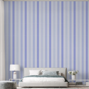 Shades of Purple Blue, Periwinkle Stripes Accent Wallpaper