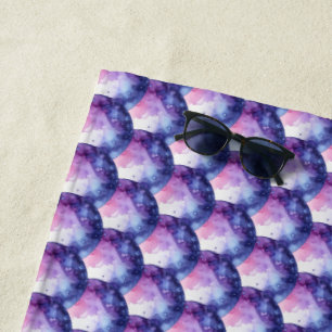 Shades of Purple Bubbles Beach Towel