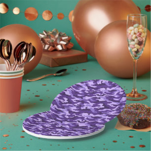 Shades of Purple Camouflage Party Style  Paper Plate
