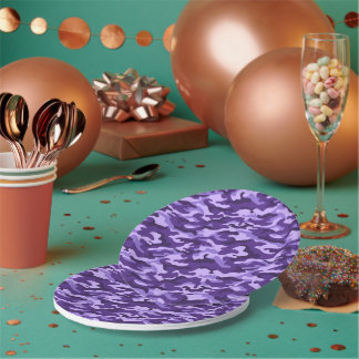Shades of Purple Camouflage Party Style  Paper Plate