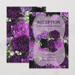 Shades of Purple Carnations Wedding Reception Invitation