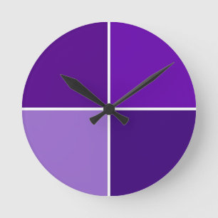 Shades of Purple Checkers Round Clock