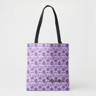 Shades of Purple Daisies w/Pink Background Tote Bag