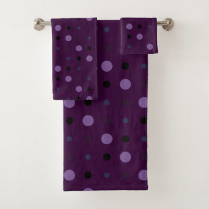 Shades of purple Dots Bath Towel Set