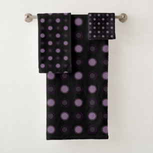 Shades of purple Dots Bath Towel Set